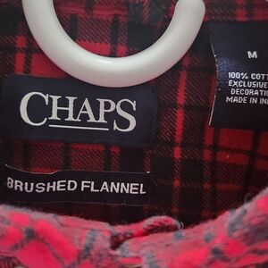 Chaps Red and Black Men's Brushed Flannel Shirt Size Medium Excellent Condition